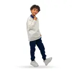 White Polo with Navy Collar 🤍💙