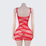 Fishnet Stripe Sexy Lingerie Chemise Mini Dress