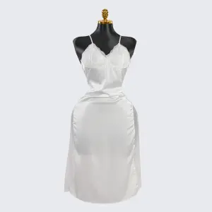 Silk Backless Halter-Neck Dress