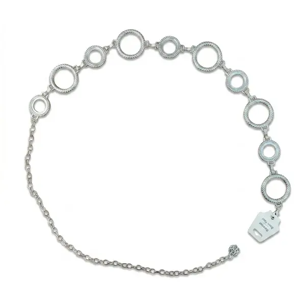 Women's Silver Metal Ring Chain Waist Belt U-30