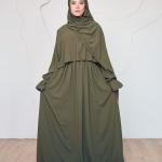 OLIVE GREEN CREPE DRESSY ISDAL