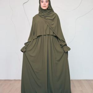 OLIVE GREEN CREPE DRESSY ISDAL