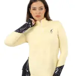 Women's Quarter Zip Light Yellow Top