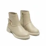 Leather Ankle Boots with Buckle Strap Detail B-57