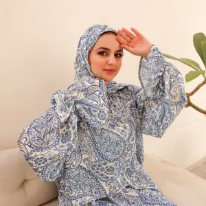 AZUREAN TALE PRINT DRESSY SATIN ISDAL