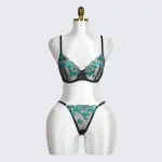 Veilvine Floral Embroidery Lace Lingerie Set