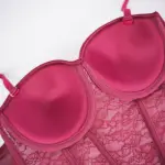 Red Floral Lace Sculpting Corset