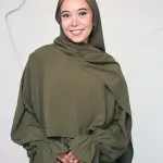 OLIVE GREEN CREPE DRESSY ISDAL