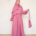 PINK ROSE CREPE DRESSY ISDAL