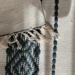 Kilim Cotton Runner – Cream & Deep Green