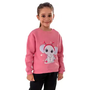 Pink Sweatshirt with “Cool baby elephant ” Print 😎💗