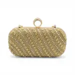 Beaded Handbag with Diagonal Stripes VS-49