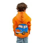 Orange Hoodie with "Blue Car" Print 🚗💙