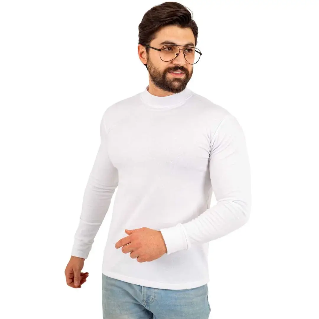Men’s White Half Neck