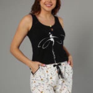 Printed Cotton Tank Top & Hot Shorts Set