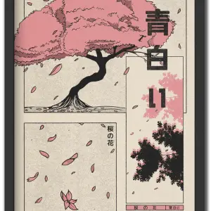 Cherry Blossom "Sakura"Frame: Black Frame