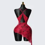 Red Lace See-through Lingerie Dress