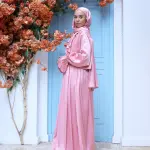 BUBBLEGUM PINK SATIN DRESS ISDAL
