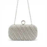 Beaded Handbag with Diagonal Stripes VS-49