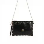 White studded clutch bag with gold-tone hardware BA-62