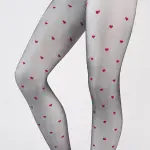 Red Heart Ultra Sheer Black Pantyhose Anti-Snag Jacquard Tights