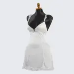 Dreamy White Satin Lace Chemises Gown
