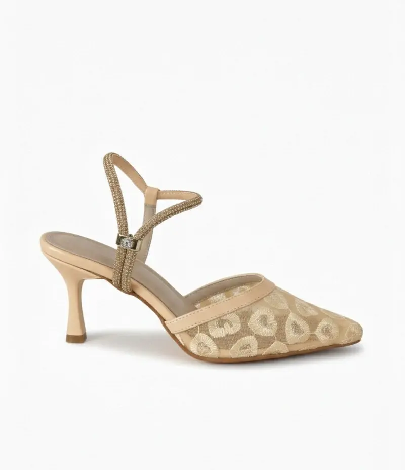 Elegant Lace Ankle Strap Heel C-80