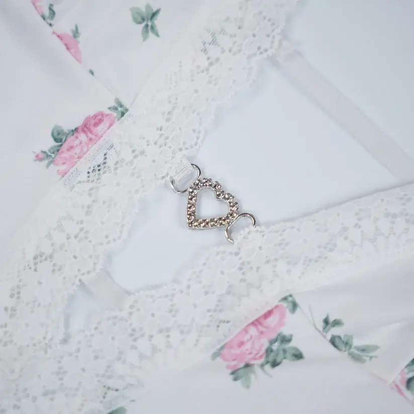 Deep V Lace Floral Print Cami Nightdress