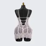 Sheer Pink Lace Chemise Slip Dress