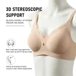 Seamless Wirefree Push Up Bra Anti-Sagging Plus Size Soft Support Bralette