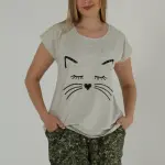 Women’s Cute Cat Print Pajama Set