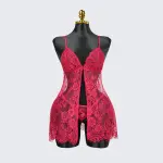 Plus Size Red Lace Nighty Babydoll