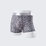 Men's Leopard Print Boxer Briefs Low Rise Mulberry Silk Crotch Pack of 4