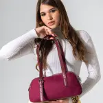 Suede-Panel Bowling Bag