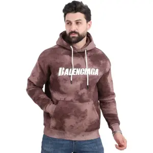 Brown Textured Melton Hoodie