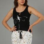Printed Cotton Tank Top & Hot Shorts Set