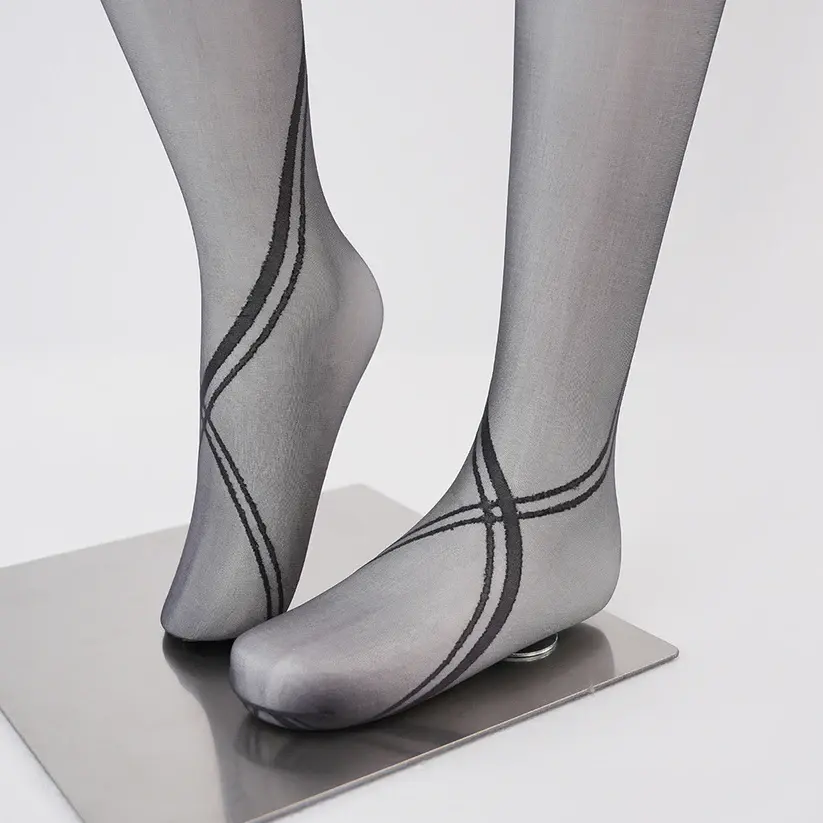 Ultra-Thin Sexy Shiny Pantyhose with Jacquard and Straps