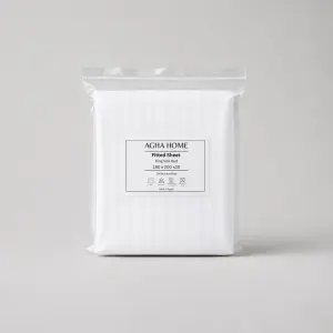 Agha Home Essential Comfort Microfiber Fitted Sheet Set White Stripe (3PCS)