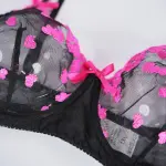 Plus Size Backless Sheer Lace Sexy Bra Panty Set