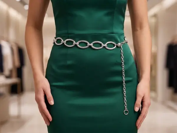 Women's Oval Link Chain Waist Belt U-31