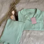 Pistachio Ruffled Cotton PJs