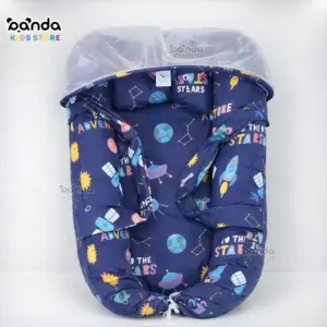 طقم بيبي نيست جوانب ، سرير محمول بيد مع ناموسية ومخدة ، وجانب قابل للفك والتوسيع ، ماي فيرست بيبي الوان متعددة