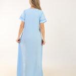 Elegant Cotton Dress with Embroidery – Relaxed & Stylish