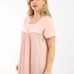 Mint Green Embroidered Nightgown – Soft Cotton & Elegant Design