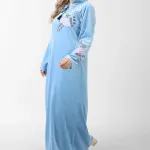 Winter Velvet Embroidered Abaya – Hooded & Elegant for Cold Weather
