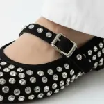 Suede studded Ballerina