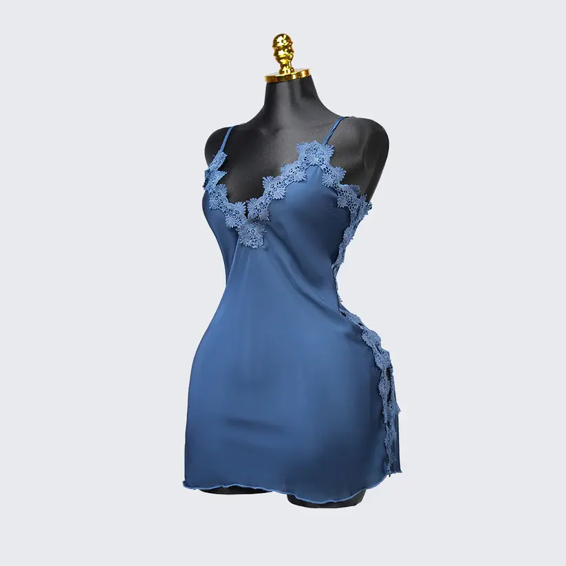 Satin Floral Lace Dress Mini Slip Nightwear