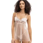 Lace Open Back Baby doll Free Size Pink