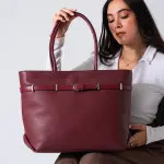 Classic Belt Detail Tote-marron