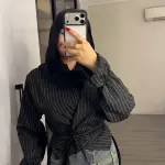 Wrap Striped Blouse